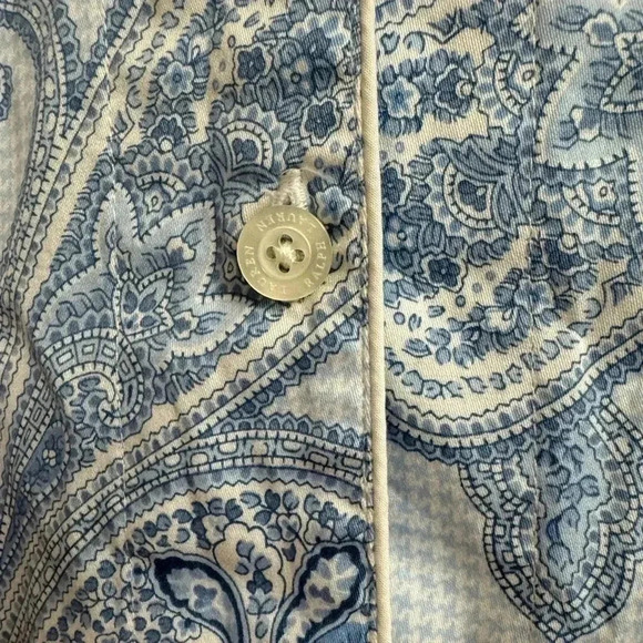 Ralph Lauren Paisley Button Down Cotton Collar Top NWT Preppy Classic Comfy - Picture 6 of 15